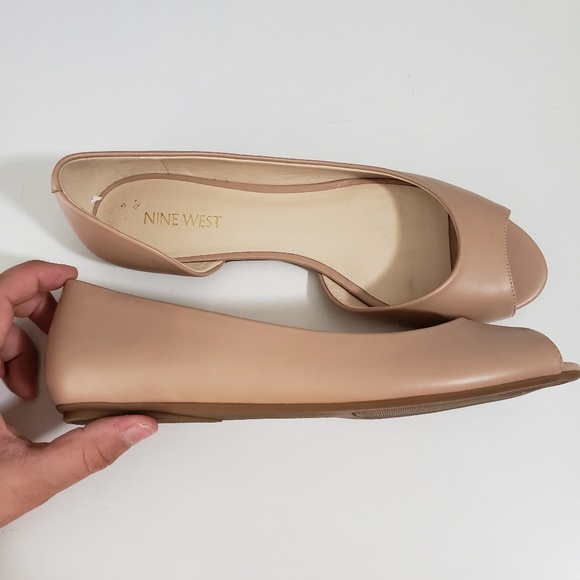 Nude peep toe flats Clearance